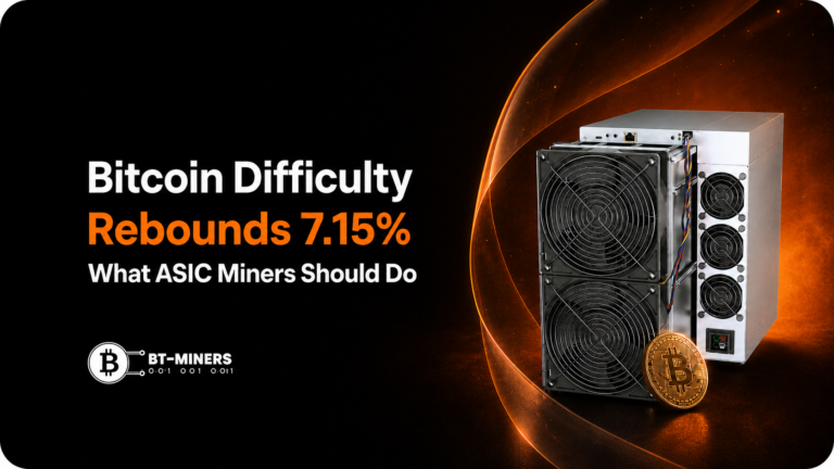 Bitcoin Difficulty Rebounds 7.15%: What ASIC Miners Should Do